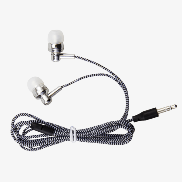 EB250 Electro Painted Stereo Earphones with Mic - Silver