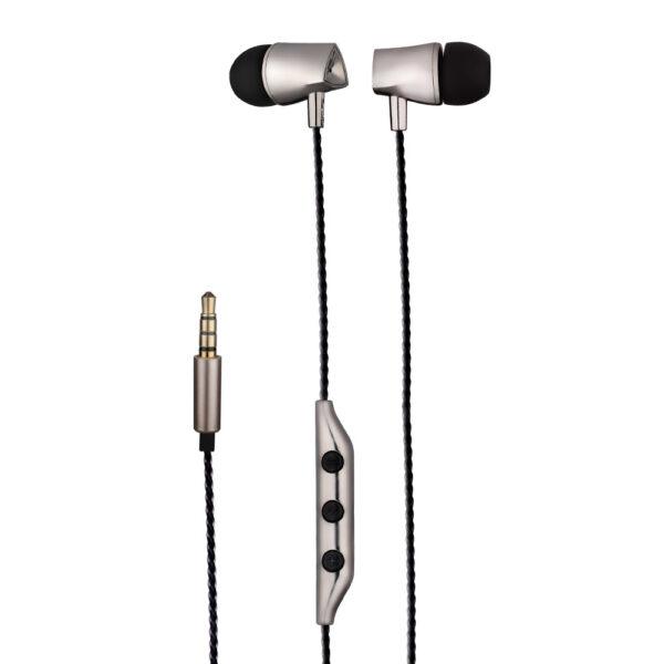 EB360 Metal Stereo Earphones with Mic - Black