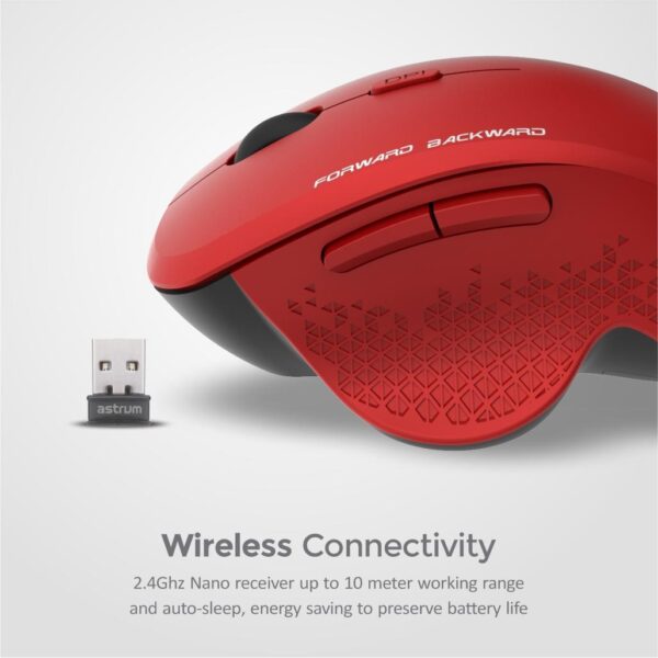 6B Wireless Optical Mouse - MW280 Red