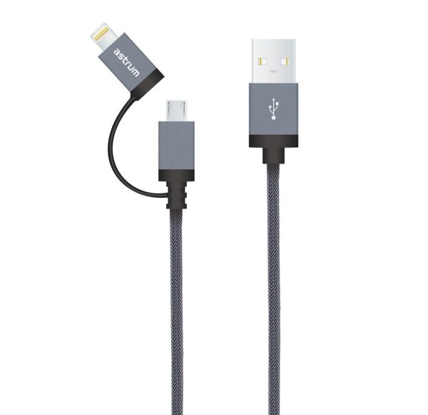 AC330 Micro USB + 8pin Charge & Sync MFI Braided Cable