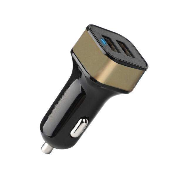 CC340 Dual USB Travel Car Charger - Gold