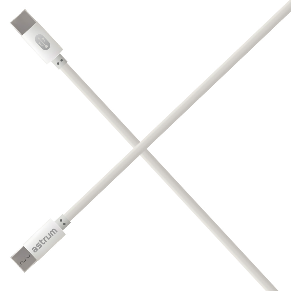 Verve CC60 60W PD USB-C to USB-C Charge & Sync Cable - White