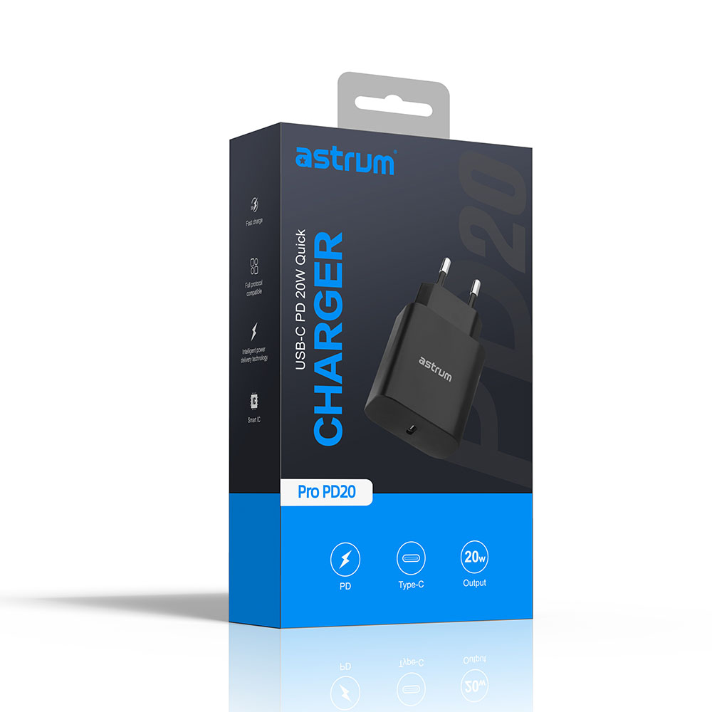 Pro PD20 USB-C PD20W Travel Wall Charger - Black