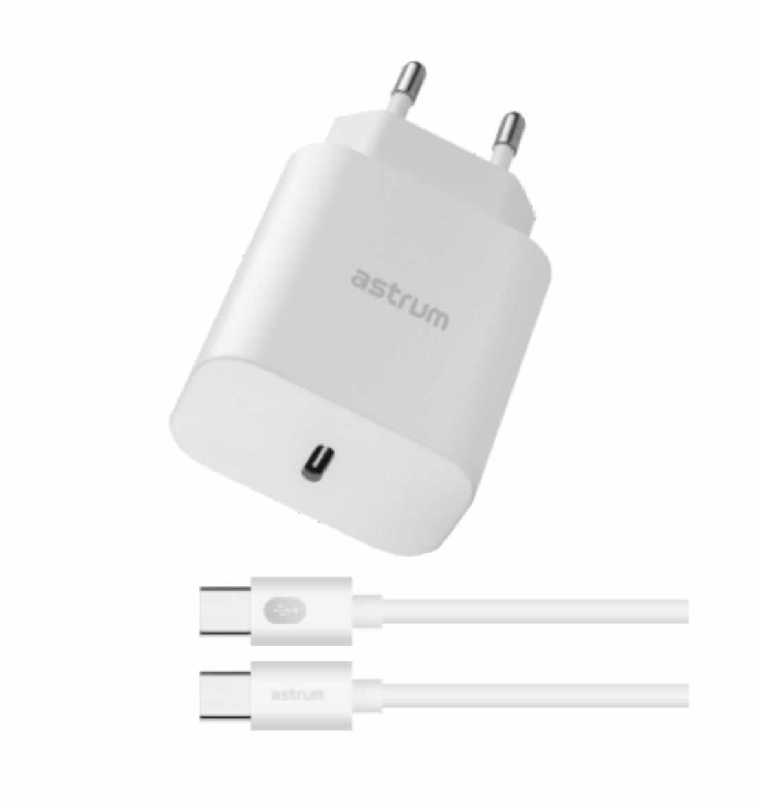 Pro PD20 USB-C PD20W Travel Wall Charger + USB-C Cable - White
