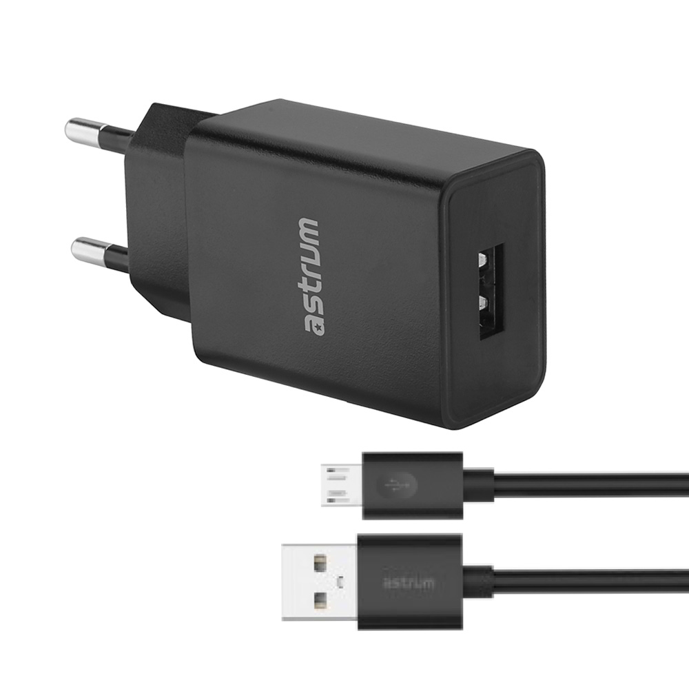 Pro U20 10W USB-A Travel Wall Charger + Micro USB Cable - Black
