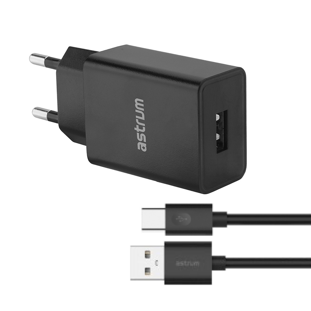 Pro U20 10W USB-A Travel Wall Charger + USB-C Cable - Black