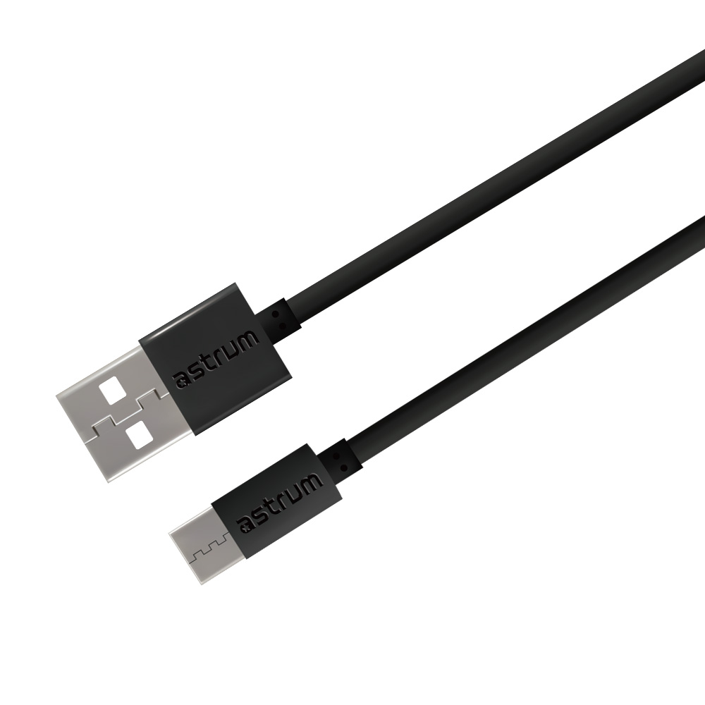 Verve UC20 2A USB-A to USB-C Charge & Sync 1.0m Cable - Black