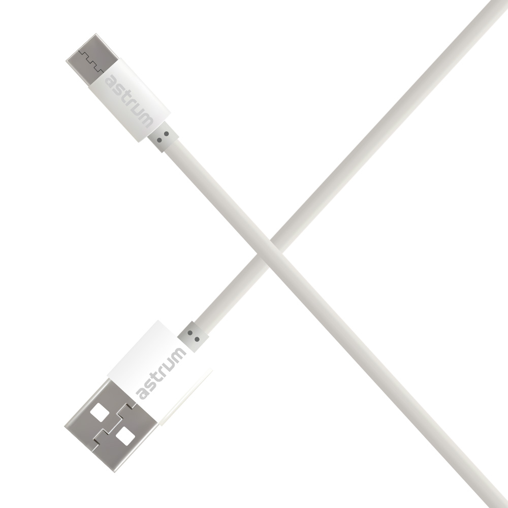 Verve UC20 2A USB-A to USB-C Charge & Sync 1.0m Cable - White