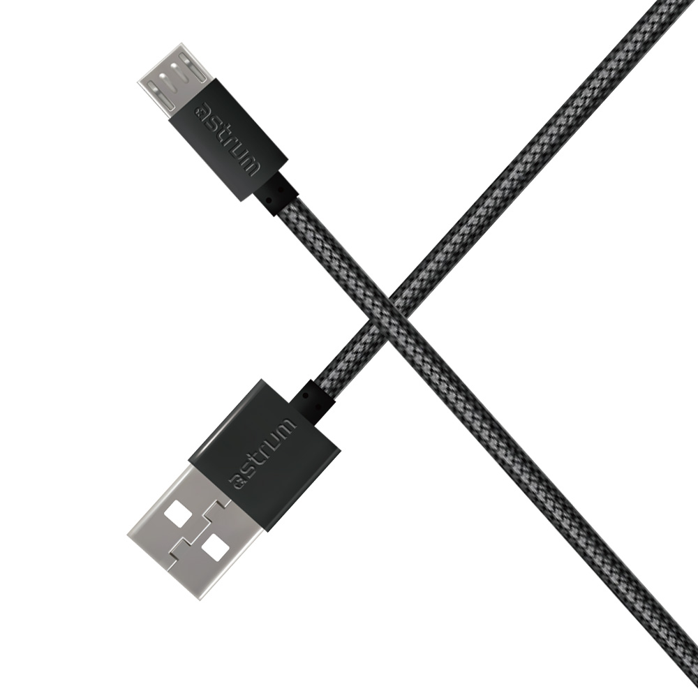 Verve UM30 2A USB-A to Micro USB Charge & Sync Braided Cable - Black