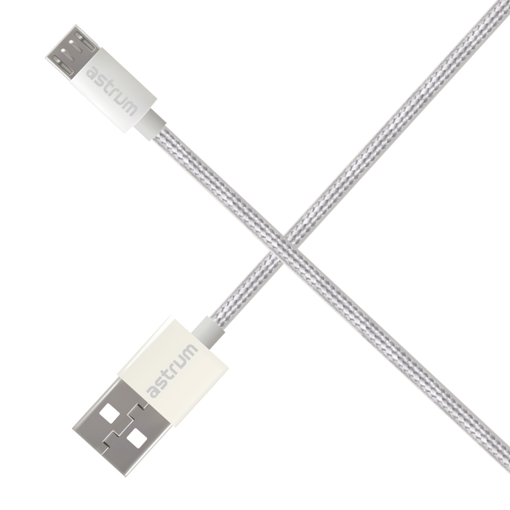 Verve UM30 2A USB-A to Micro USB Charge & Sync Braided Cable - White