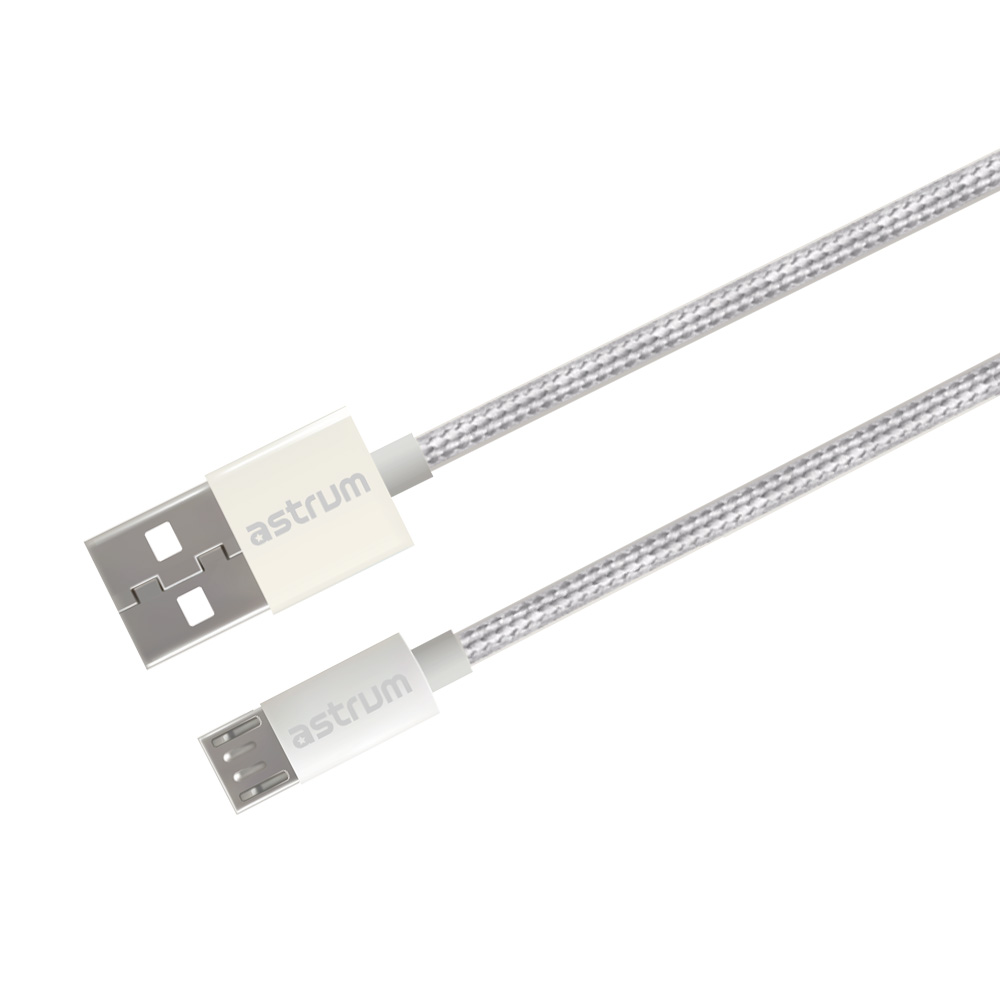 Verve UM30 2A USB-A to Micro USB Charge & Sync Braided Cable - White