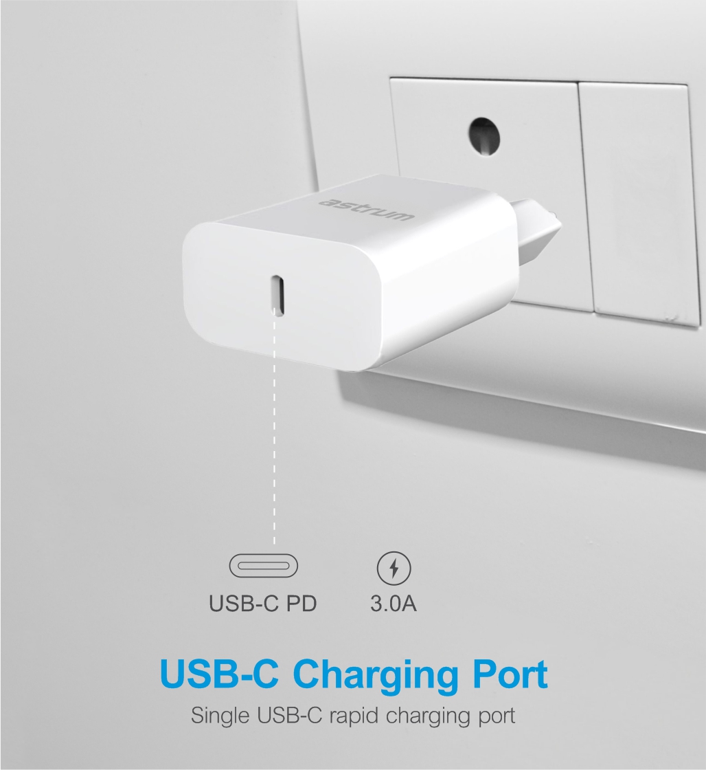 Pro PD20 USB-C PD20W Travel Wall Charger + USB-C Cable - Black