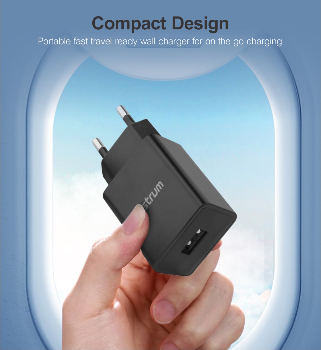 Pro U20 10W USB-A Travel Wall Charger + Micro USB Cable - Black
