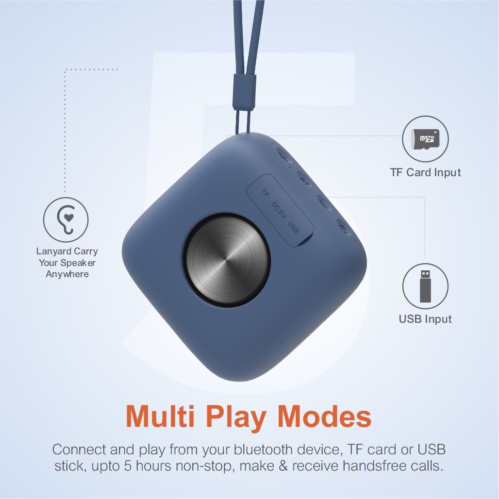 ST020 5W TWS True Wireless IPX5 Mini Portable Speaker - Blue