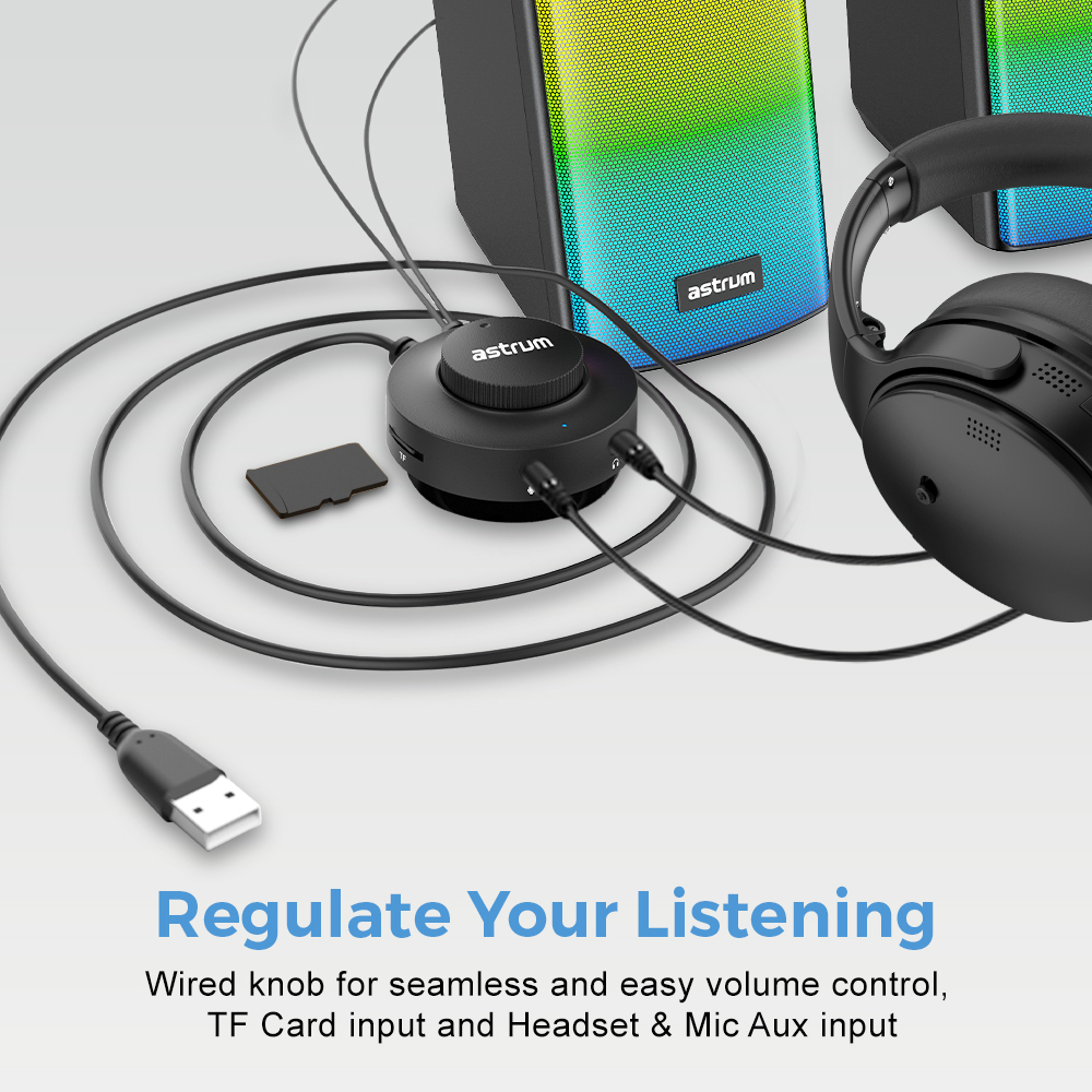 USB Plug & Play 3-in-1 Speakers, Bluetooth TF, Aux and Mic in - SU030