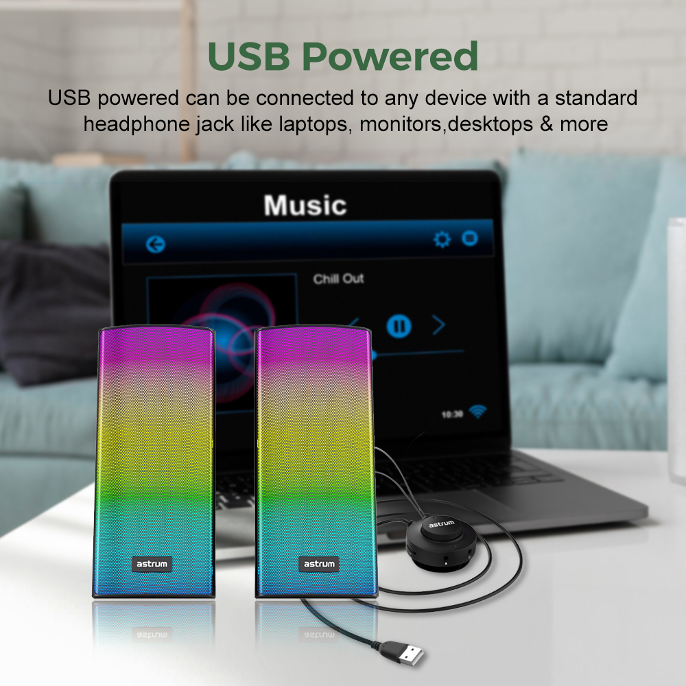 USB Plug & Play 3-in-1 Speakers, Bluetooth TF, Aux and Mic in - SU030