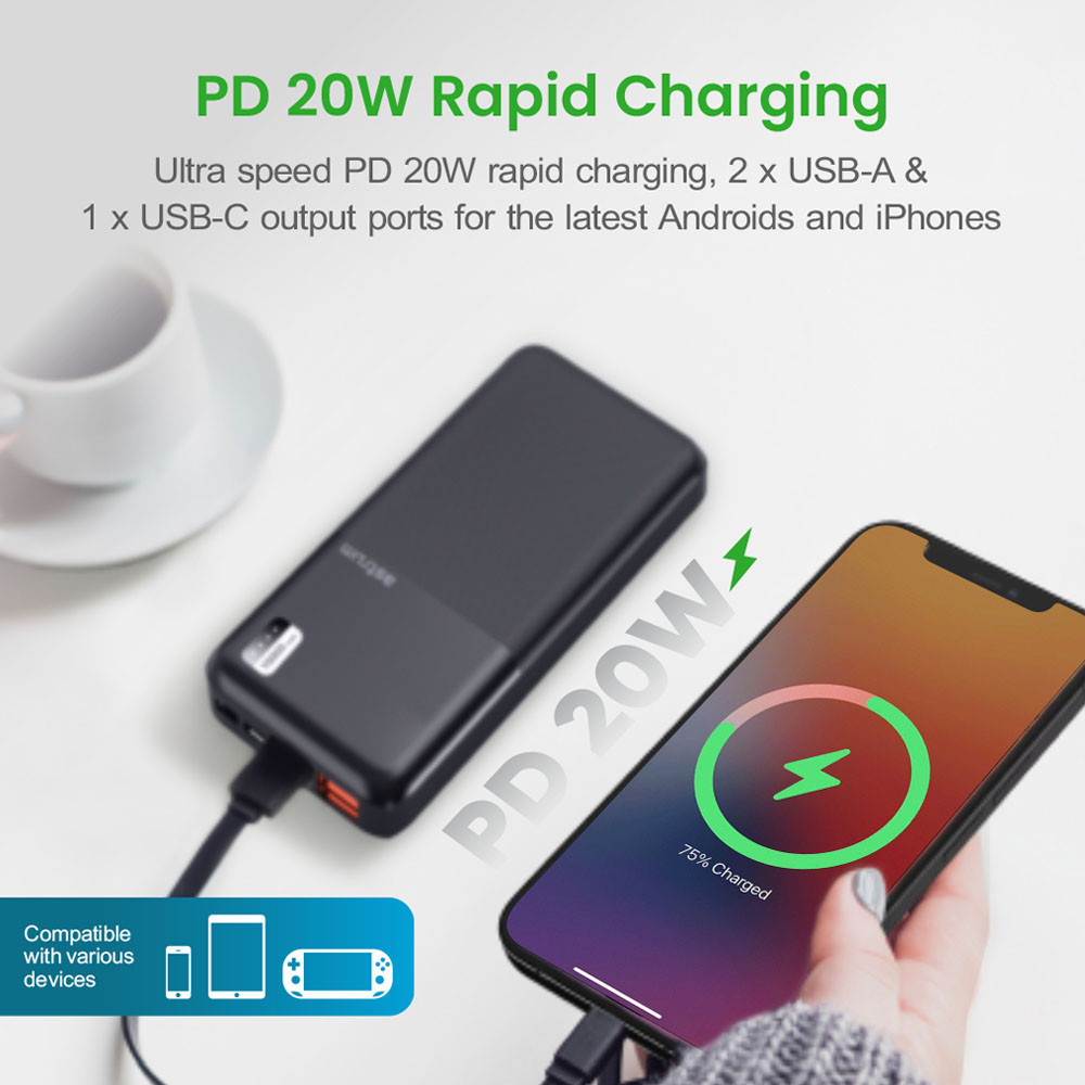 PB155 Dual USB Ultra Slim Fast Charge Power Bank  PD20W 10000mAh