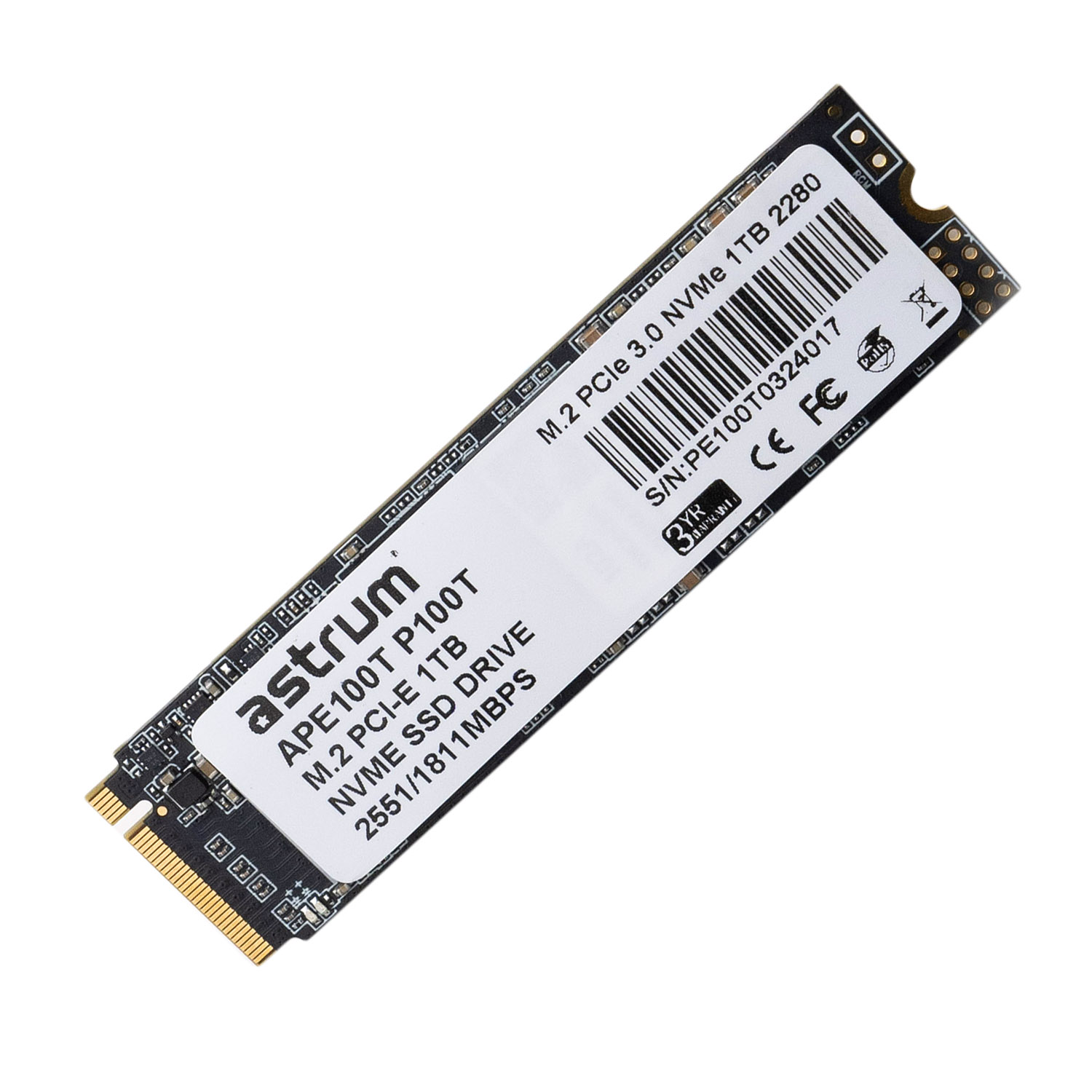 P100T 1TB PCIE-3.0 M.2 NVME SMI SSD