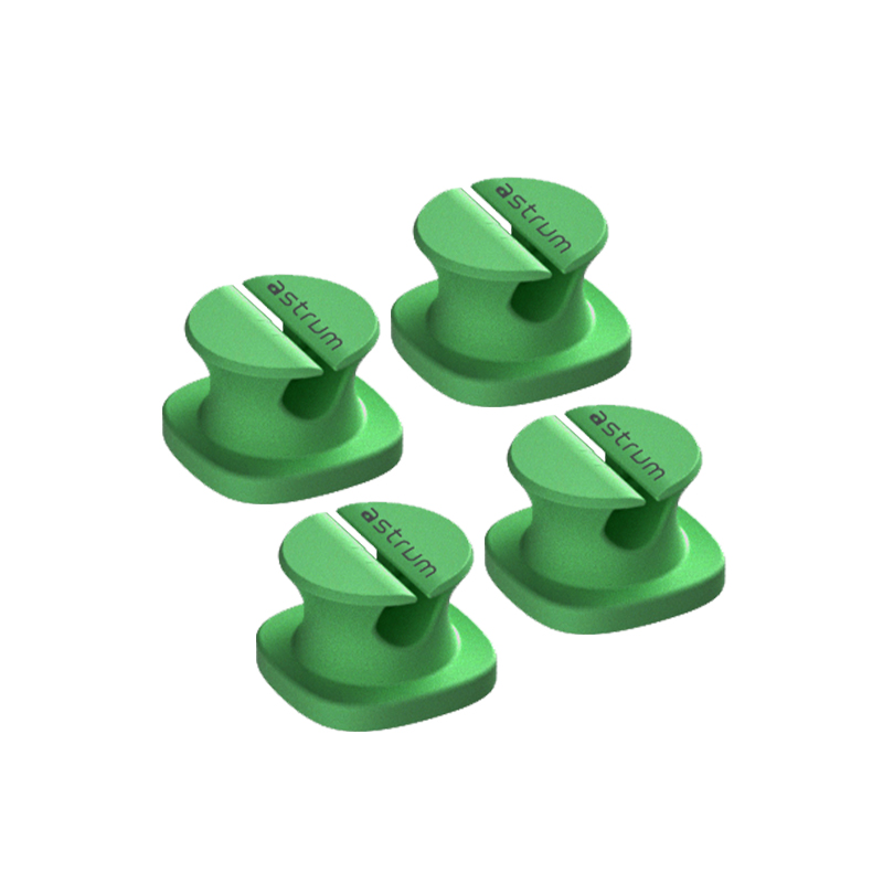 Astrum CO060 Mini Cable Organizer Clips – 4 Piece Set for Cable Management- Green
