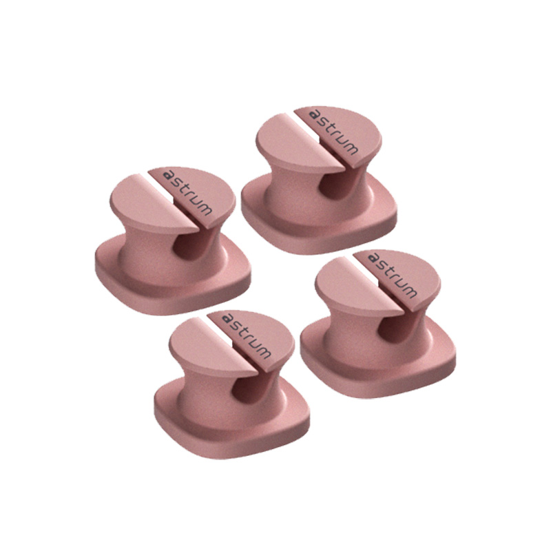 CO060 Mini Cable Organizer Clips – 4 Piece Set for Cable Management-Pink