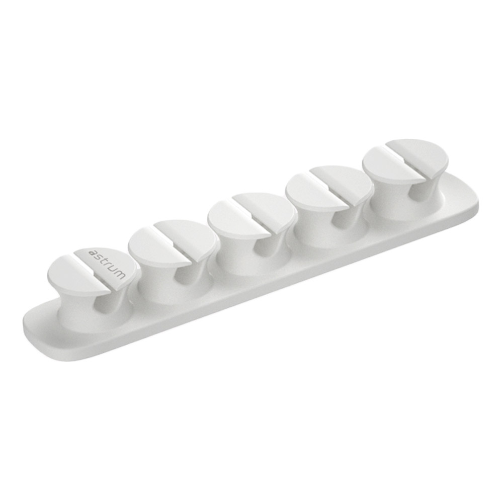Astrum CO110 Cable Organizer Clips – 5 Bays, 4 Storage Compartments- WHITE
