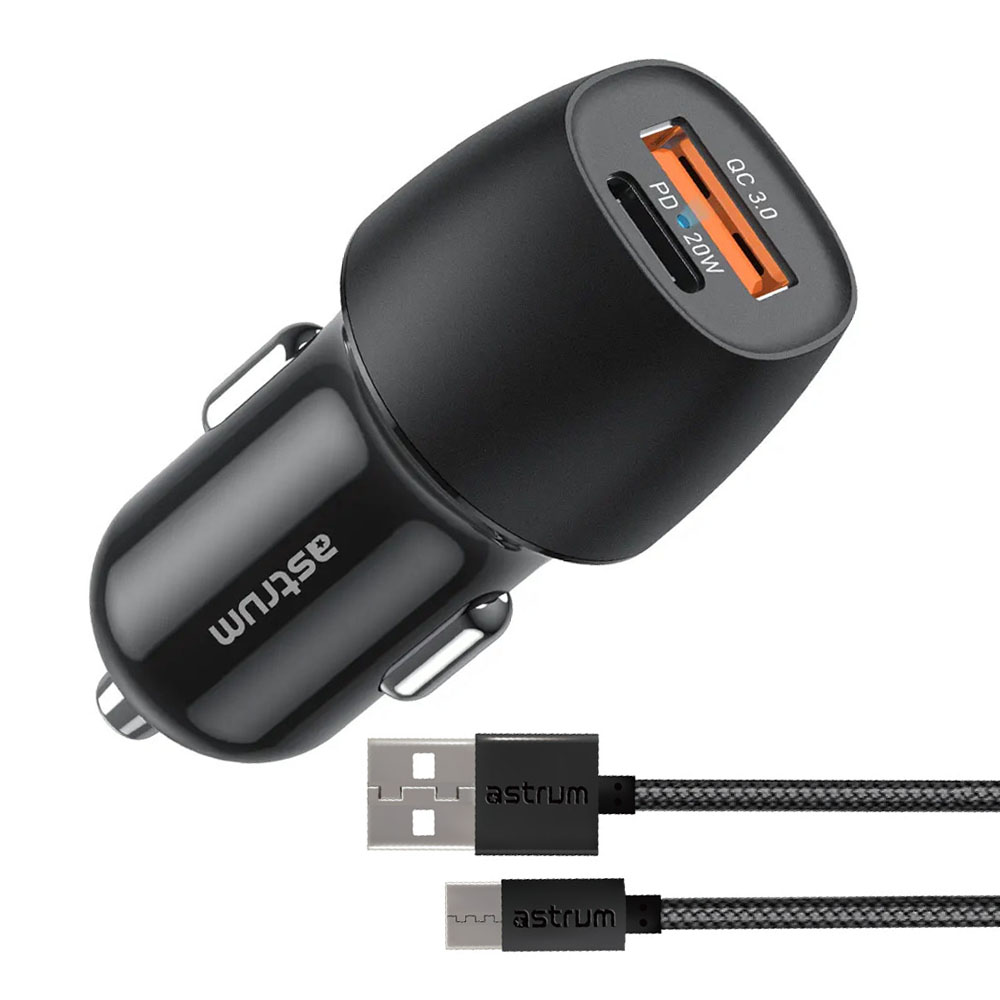 Astrum 20W USB-C PD 3A Dual USB Travel Car Charger - Pro Go PD20