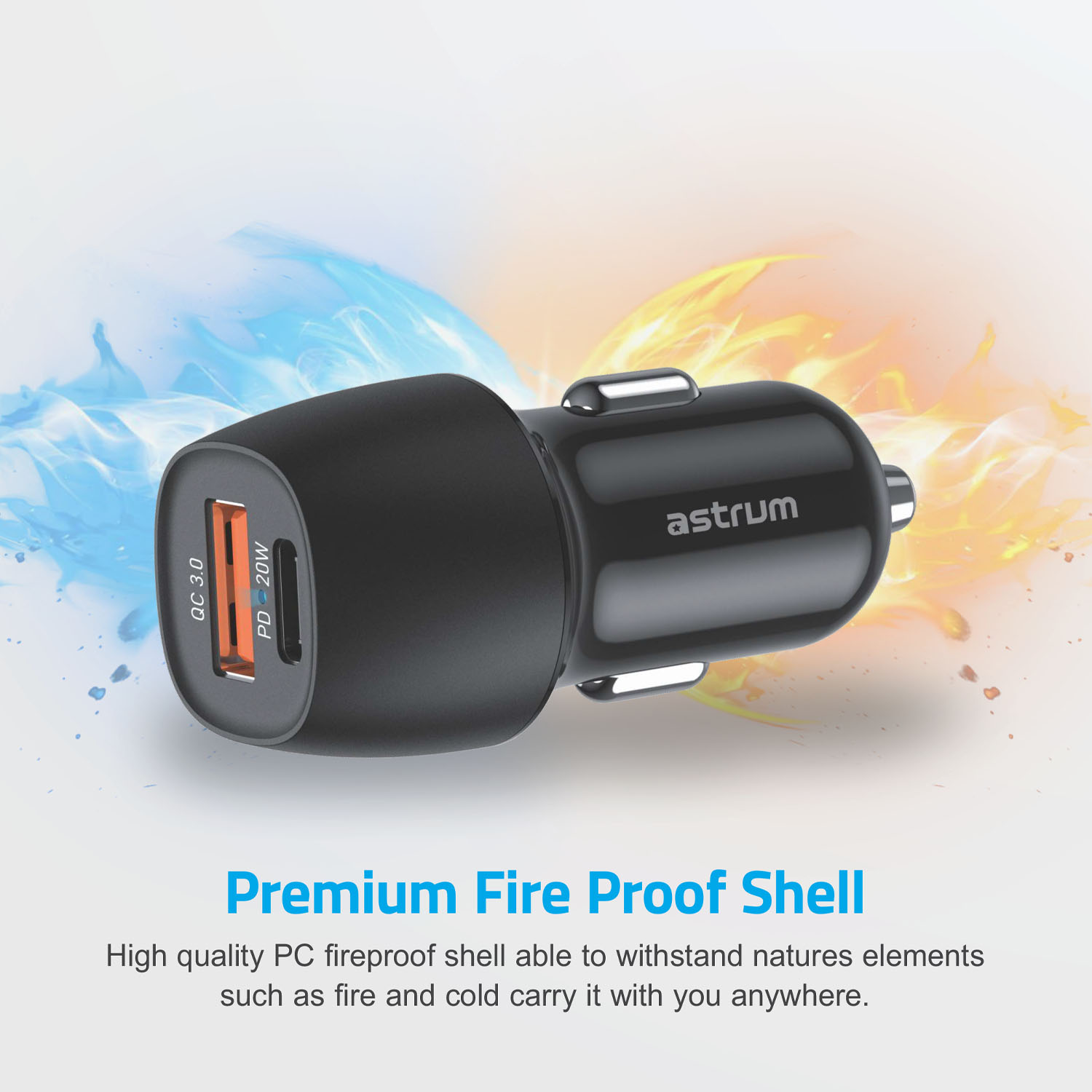 Astrum 20W USB-C PD 3A Dual USB Travel Car Charger - Pro Go PD20