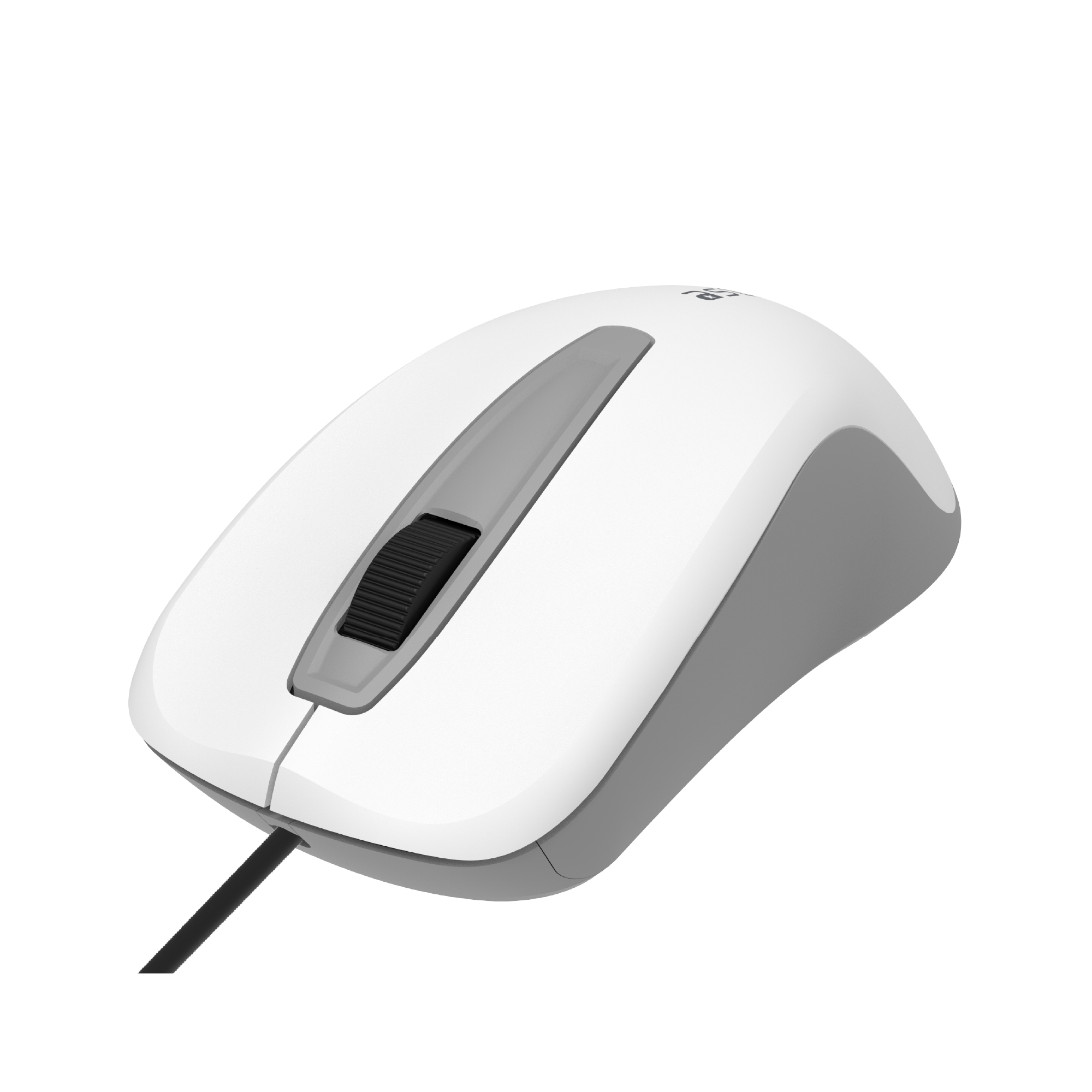 USB Wired Optical Mouse-3 buttons,1200 DPI, Plug & Play - MU120 - White, Gey