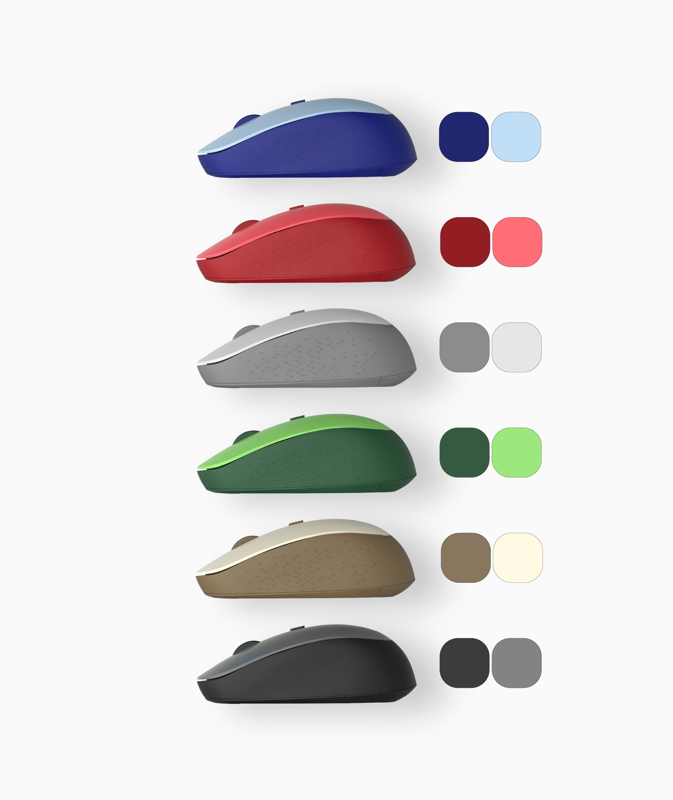 Wireless Optical Mouse -2.4GHz,1600DPI,4 Buttons, Silent Click - MW210 - White, Grey