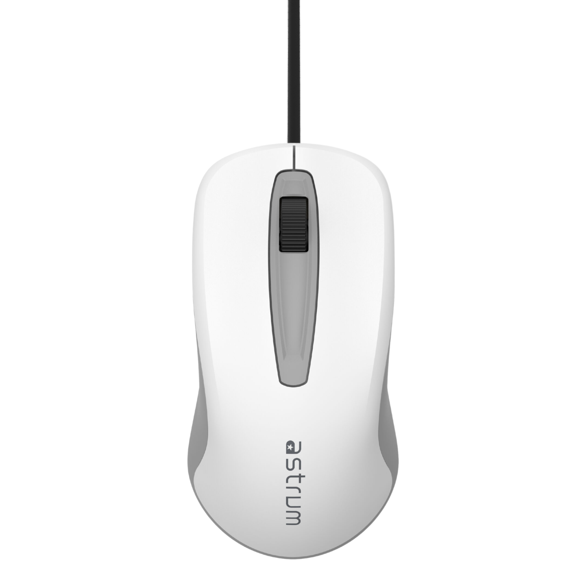 USB Wired Optical Mouse-3 buttons,1200 DPI, Plug & Play - MU120 - White, Gey