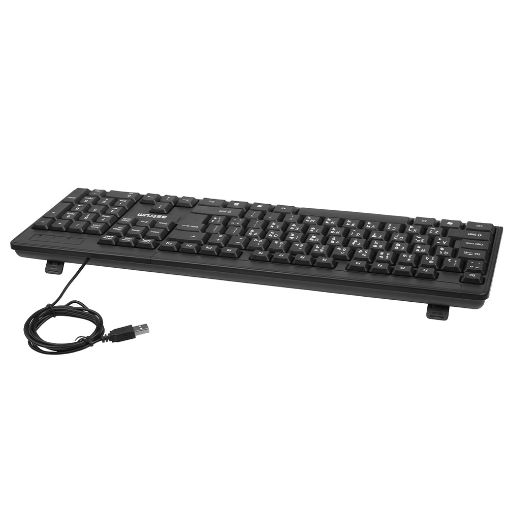 USB Keyboard 1.3m Slim 104 Keys Black - KB080