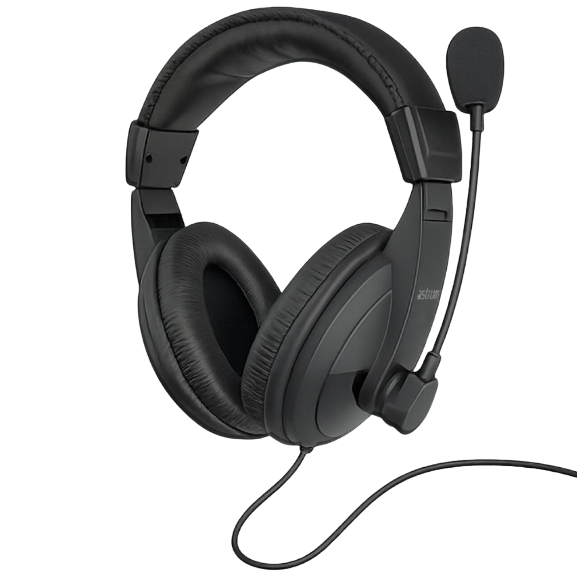 HS220 Over-Ear Wired Stereo Headset with Rotating Mic - Black