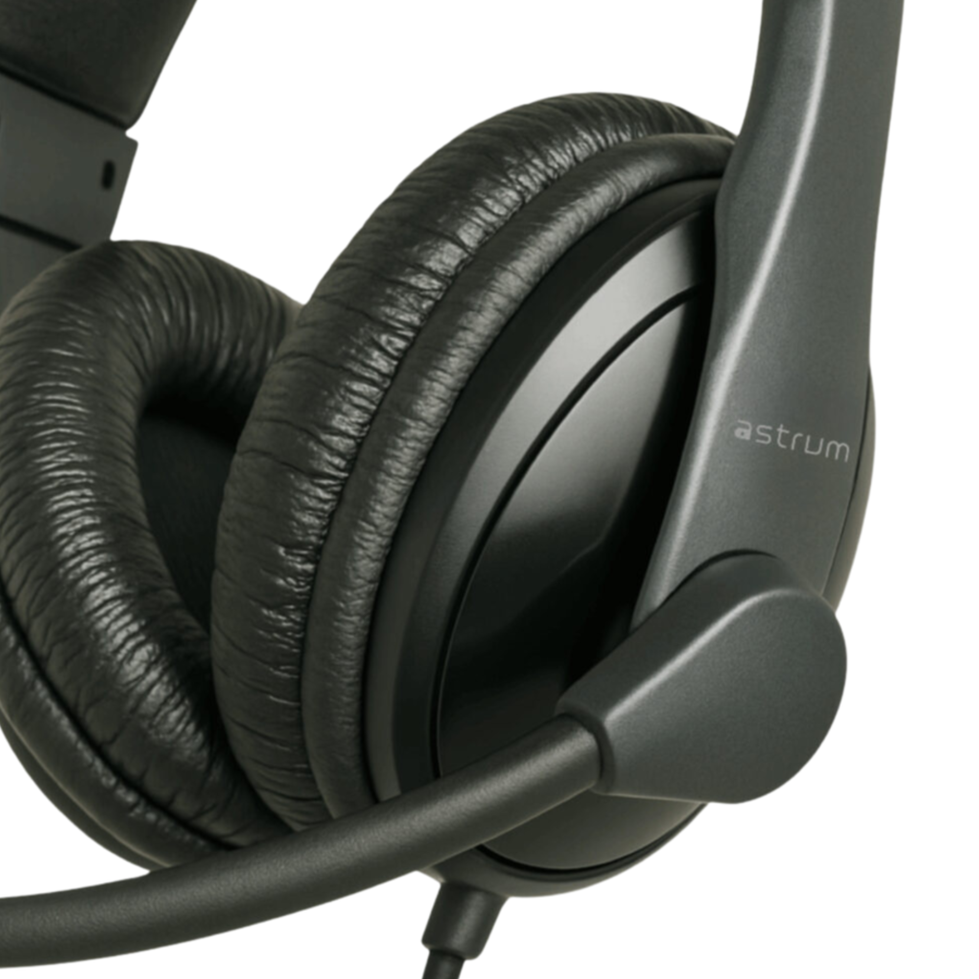 HS220 Over-Ear Wired Stereo Headset with Rotating Mic - Black