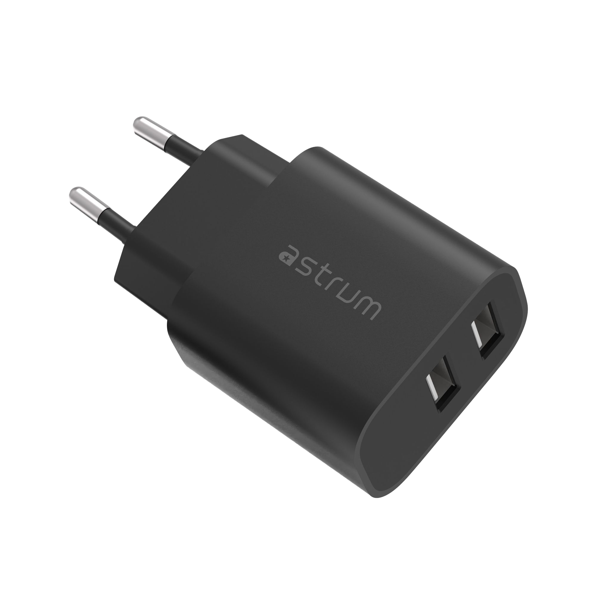 WATZ12D 12W WALL CHARGER 2 X USB-A Black