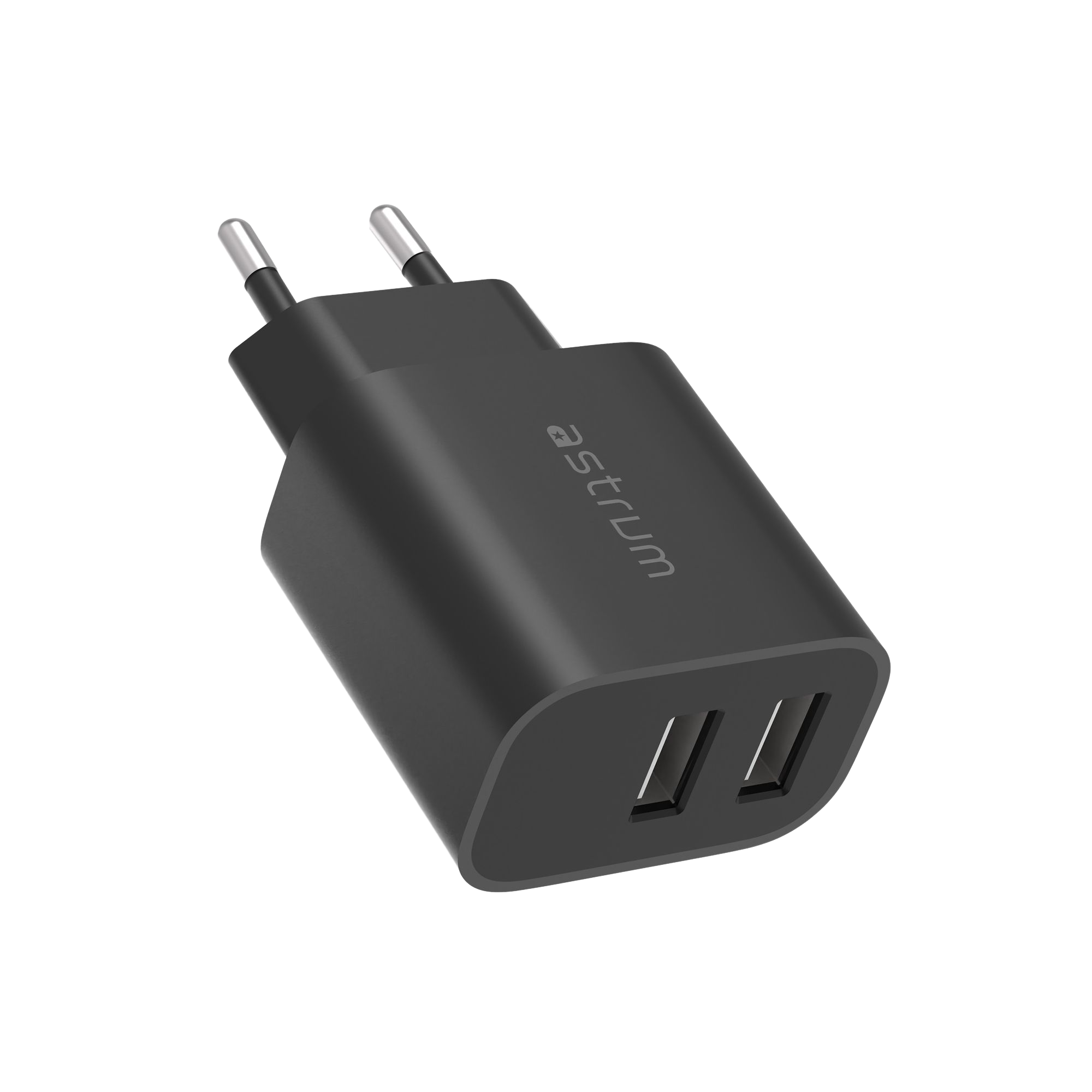 WATZ12D 12W WALL CHARGER 2 X USB-A Black
