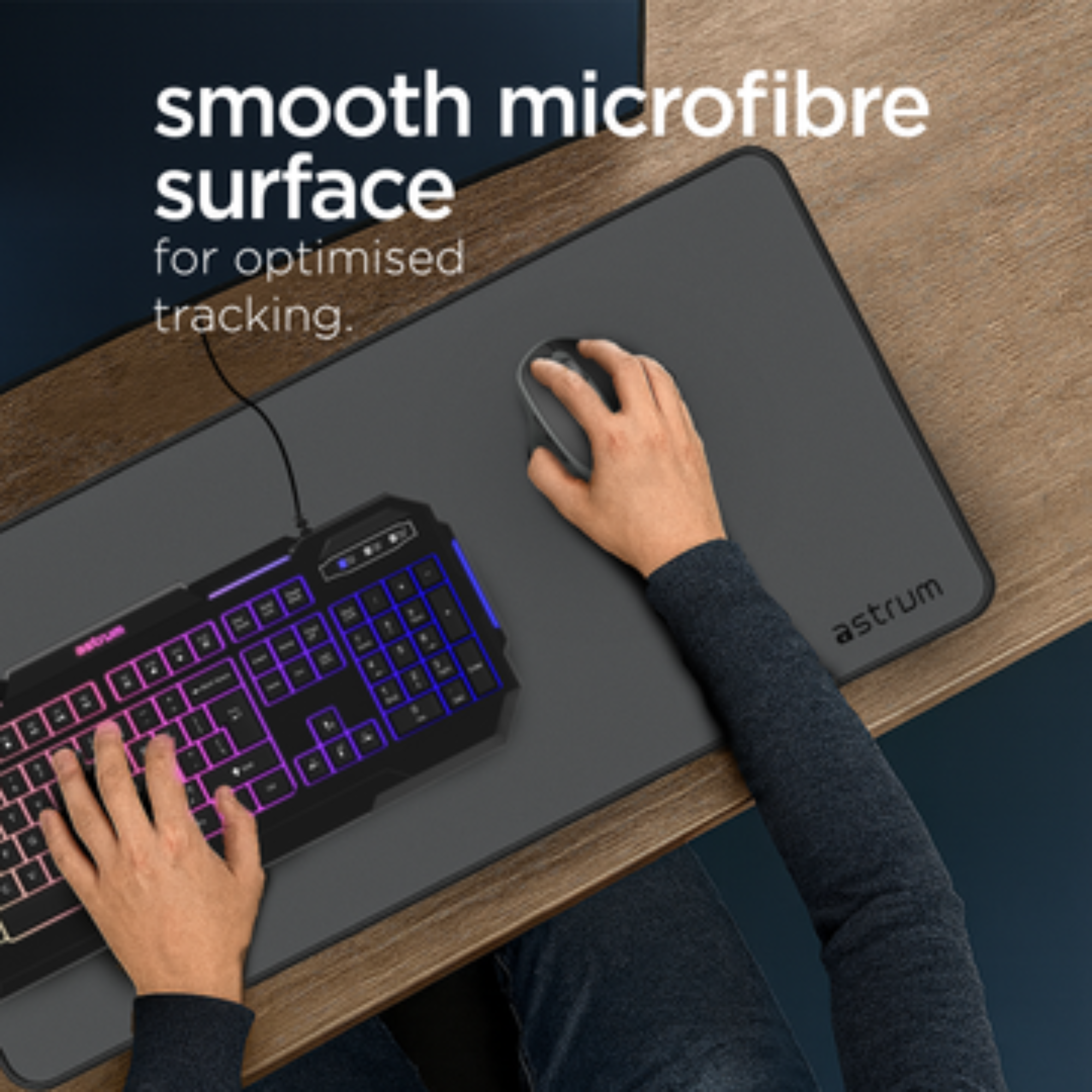 Large Desk Mat with Anti-Fray Stitched Edges & Rubber Base - MP730G