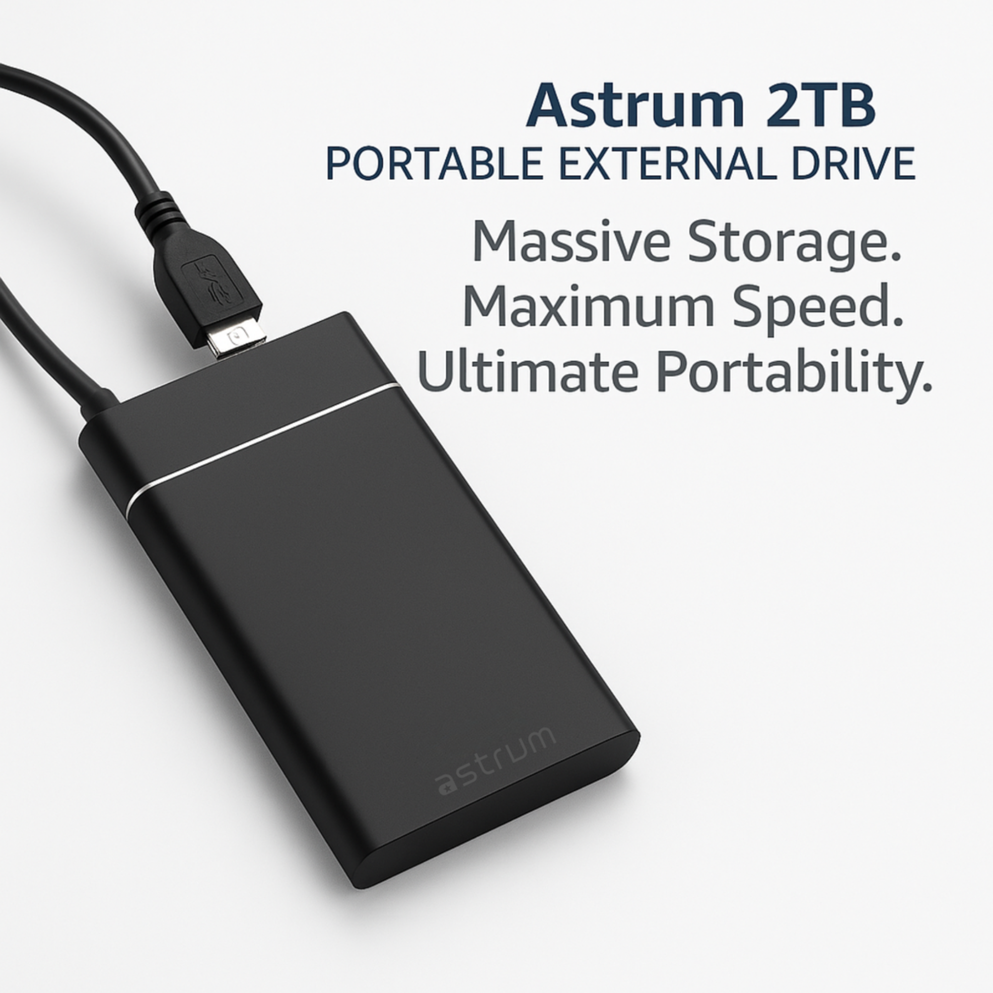 2TB Portable SSD External Drive - USB 3.0 High-Speed 2.5"
