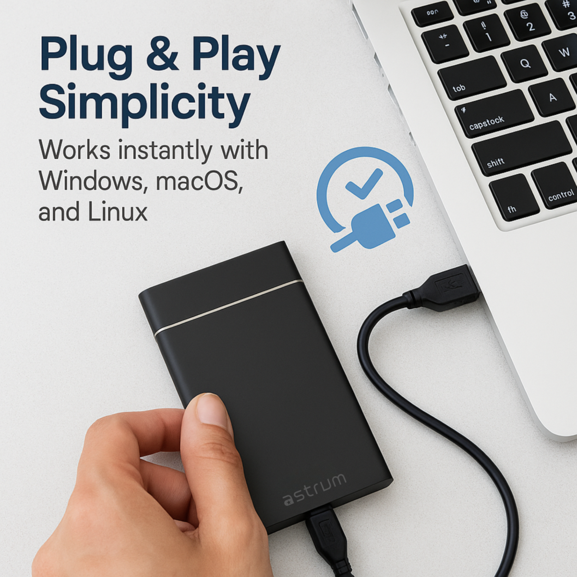 2TB Portable SSD External Drive - USB 3.0 High-Speed 2.5"