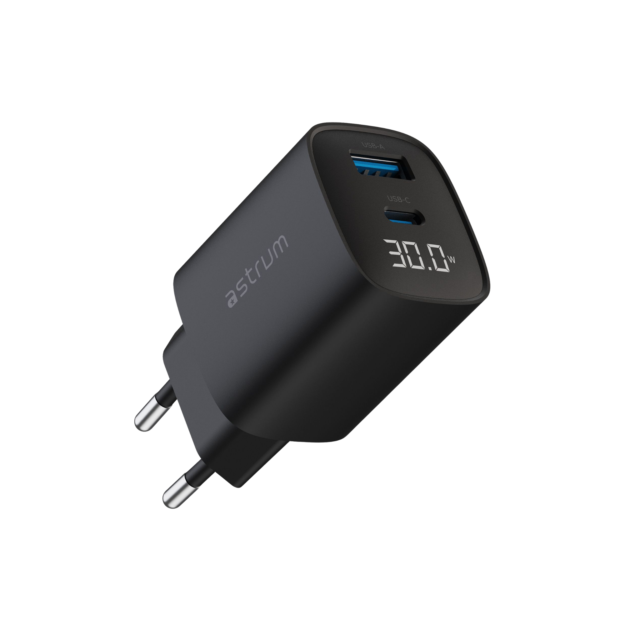 WATZ30L 30W PD WALL CHARGER USB-C LCD BK