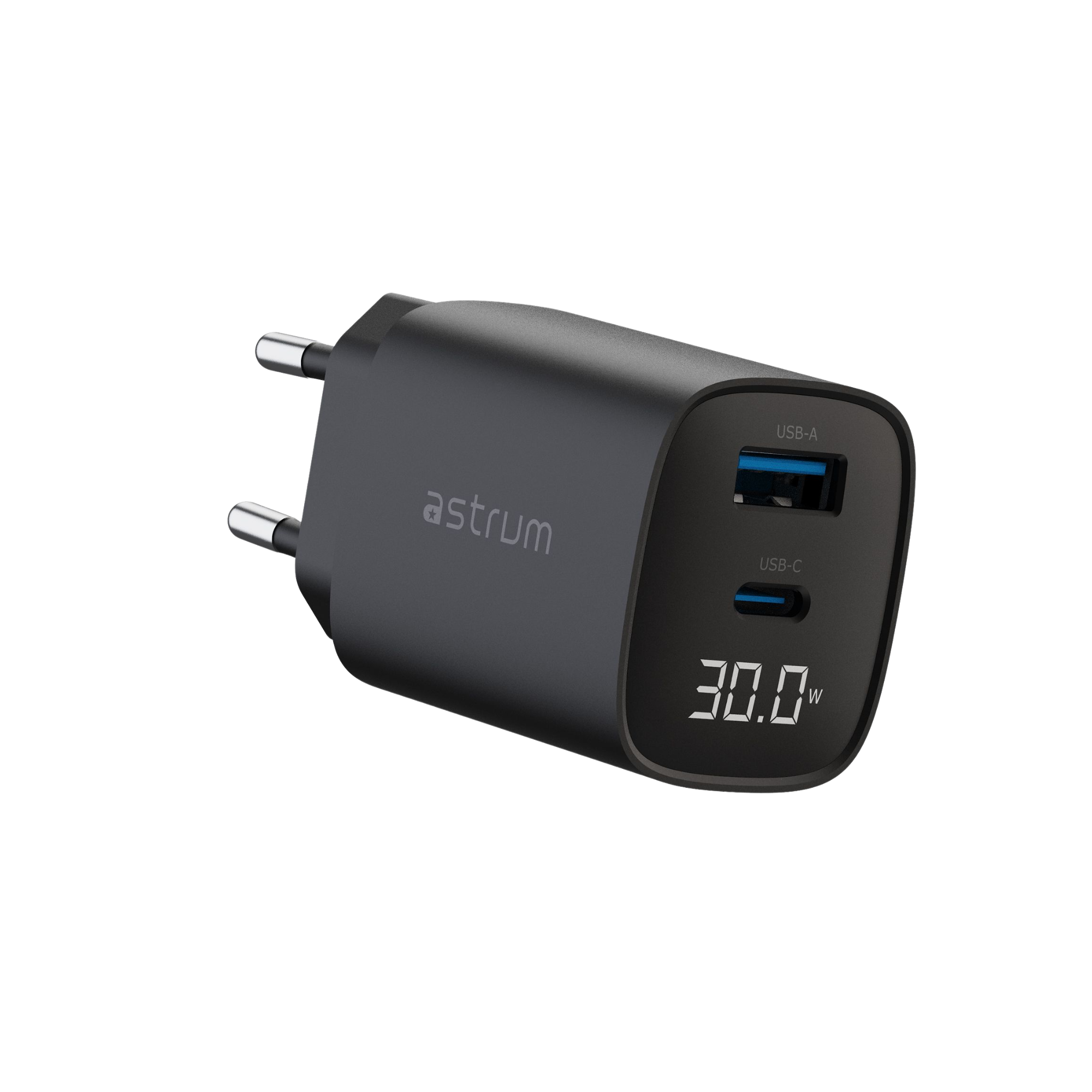 WATZ30L 30W PD WALL CHARGER USB-C LCD BK