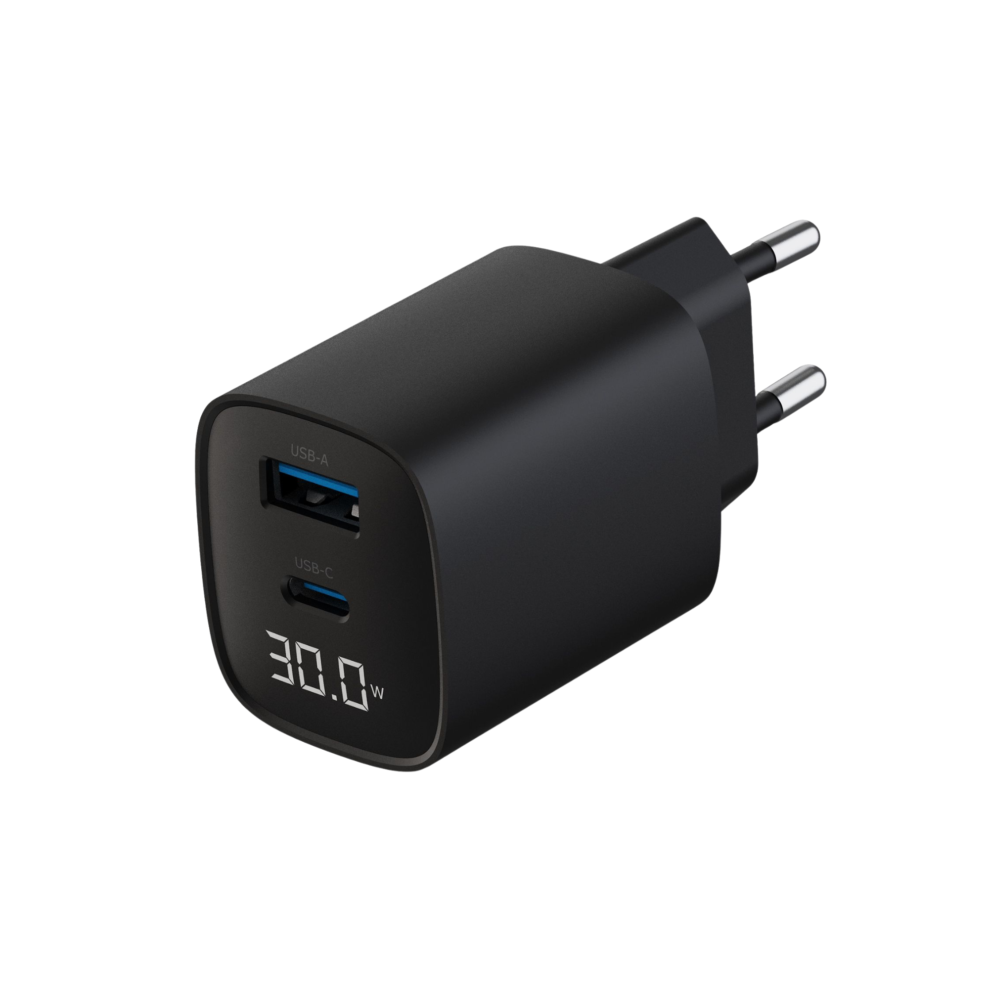 WATZ30L 30W PD WALL CHARGER USB-C LCD BK