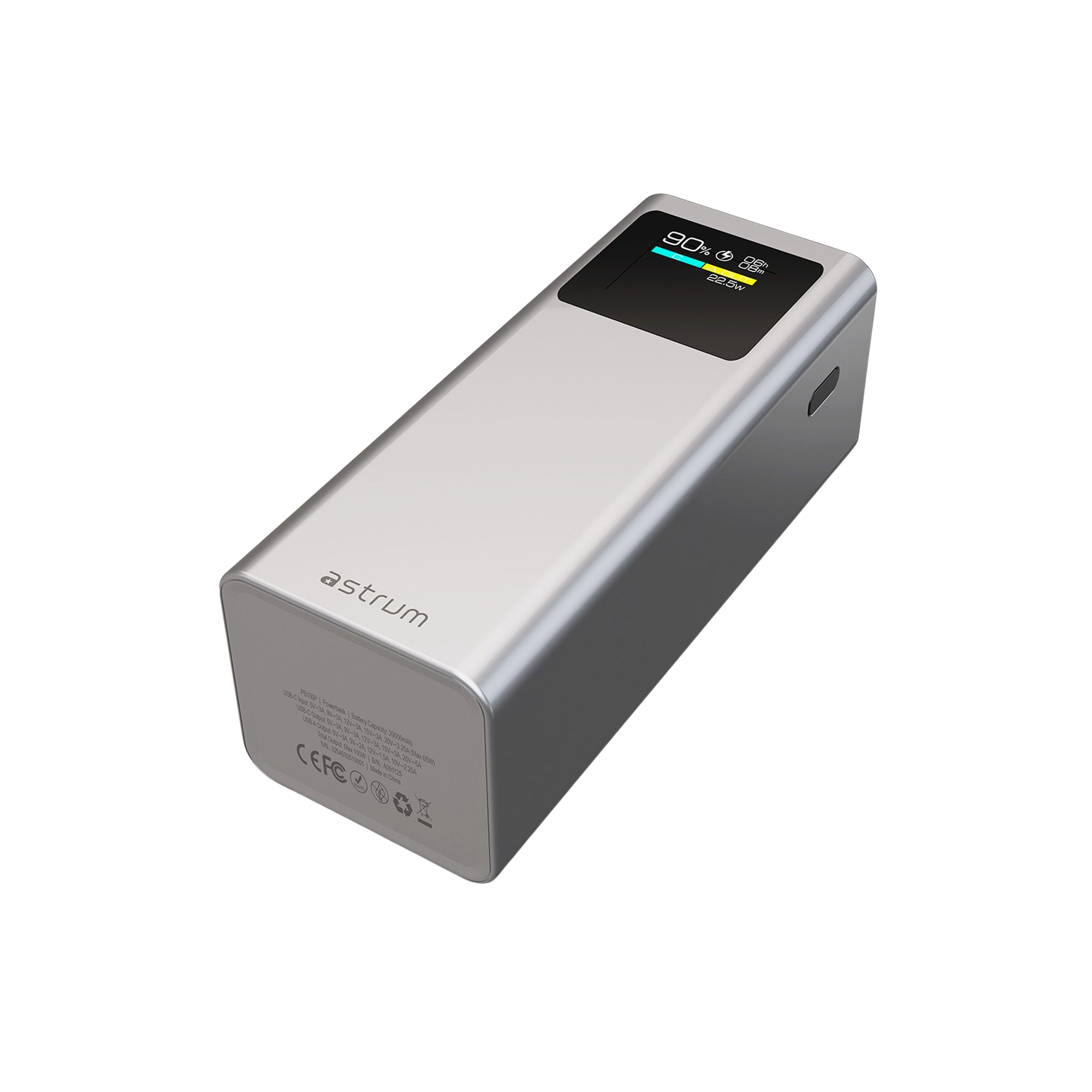 PB100P POWER BANK 20K MAH 100W PD 1A 1C