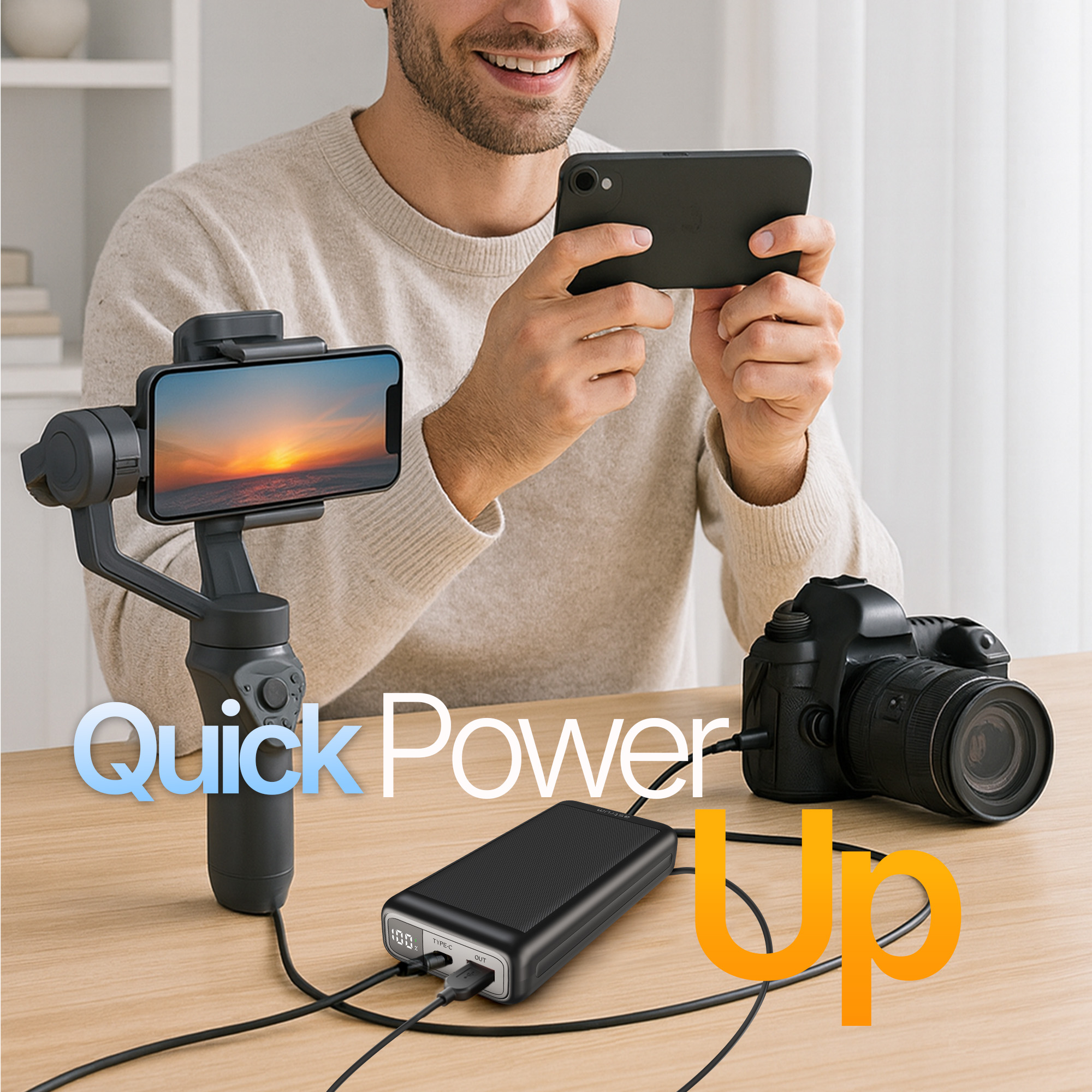 PB20P POWER BANK 20K MAH 22.5W PD1A 1C