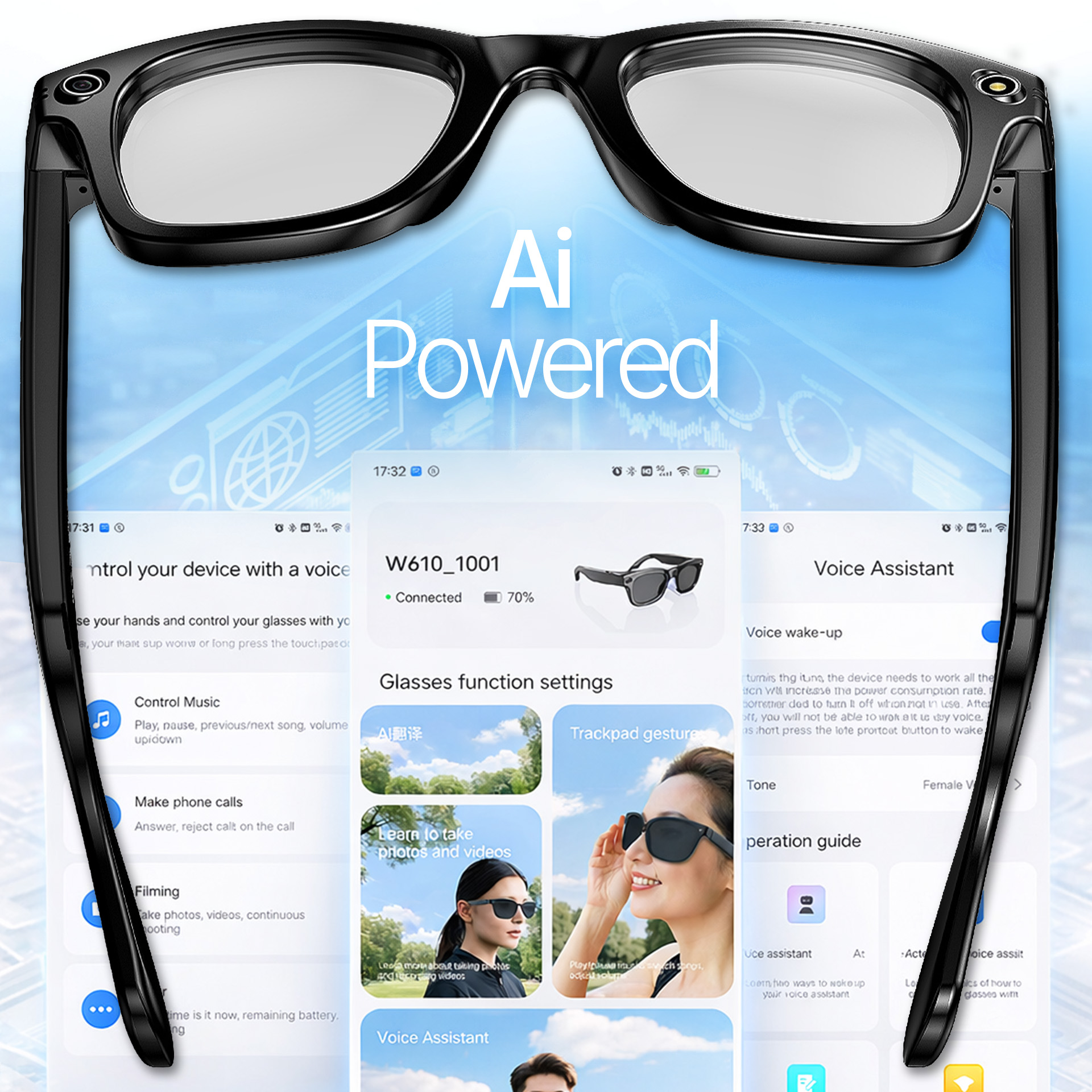 ASTRUM G03 SMART GLASS AI CAM SPK BT