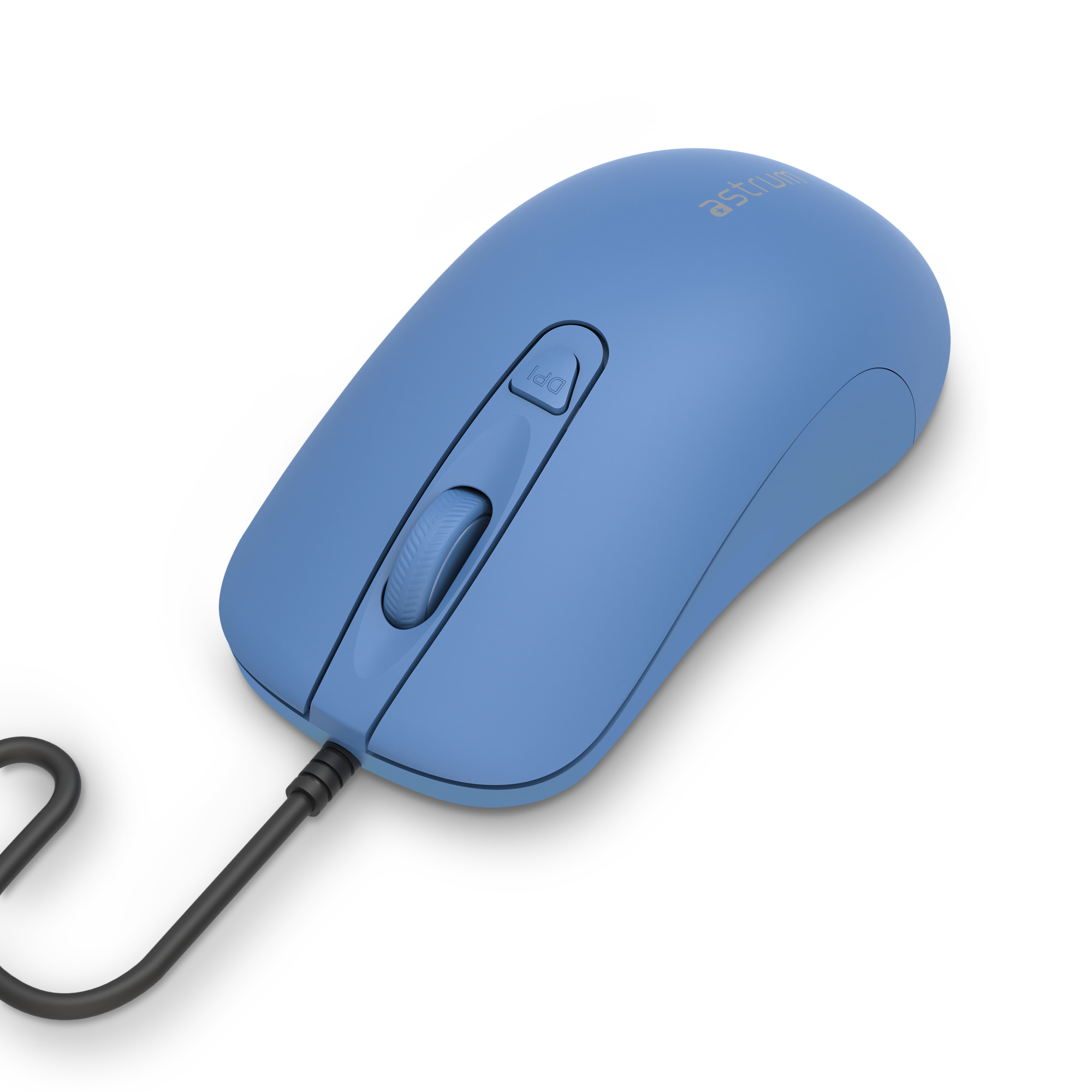 Astrum Full Size Wired Optical Mouse, 1600 DPI, 4 Buttons, 1.5m - MU10 (Blue)