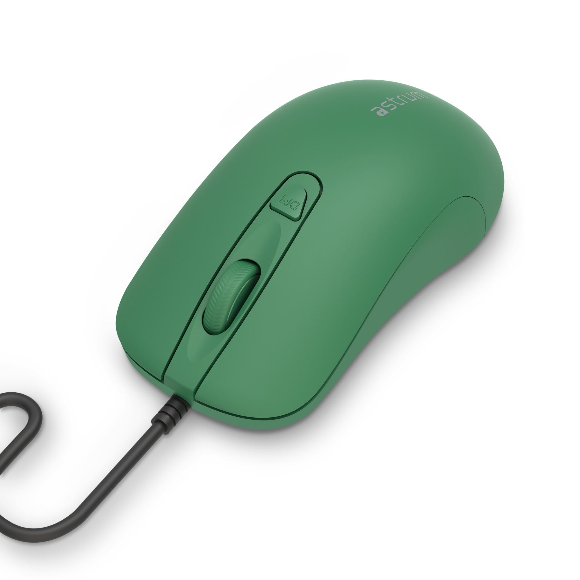 Astrum Full Size Wired Optical Mouse, 1600 DPI, 4 Buttons, 1.5m - MU10 (Green)