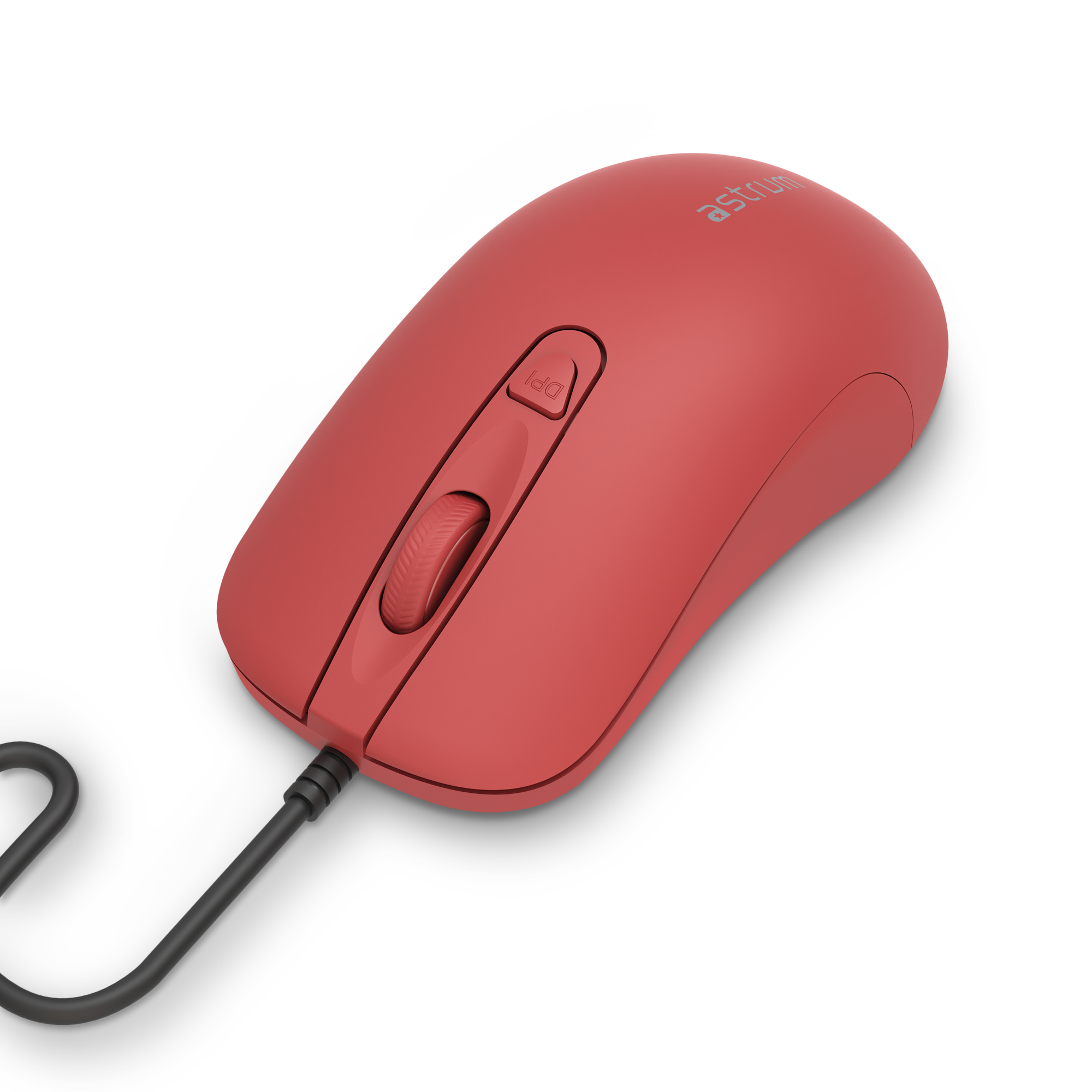 Astrum Full Size Wired Optical Mouse, 1600 DPI, 4 Buttons, 1.5m - MU10 (Red)