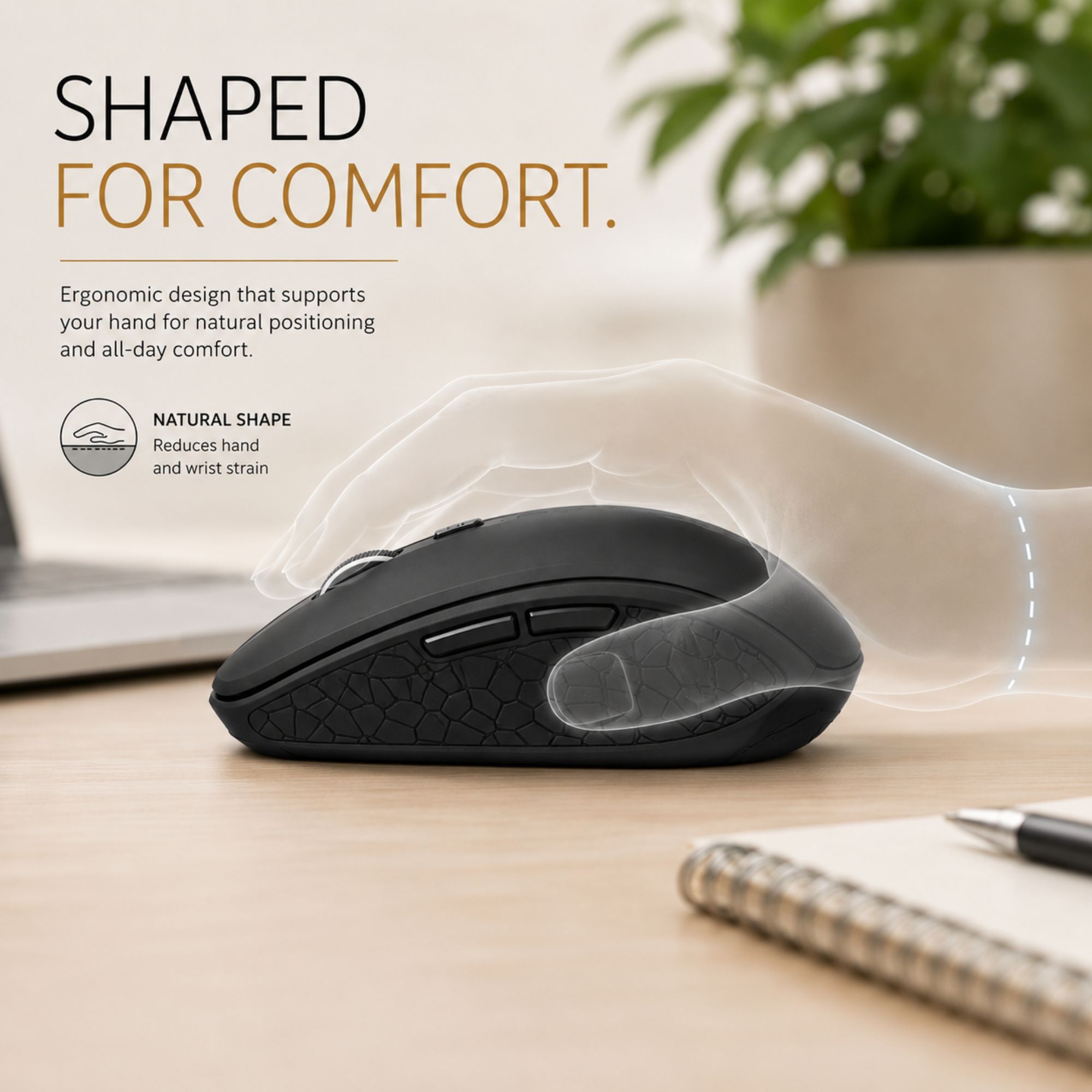 Astrum Tri-Mode Wireless Mouse BT 5.0, 3 Devices, Rechargeable – MW30C