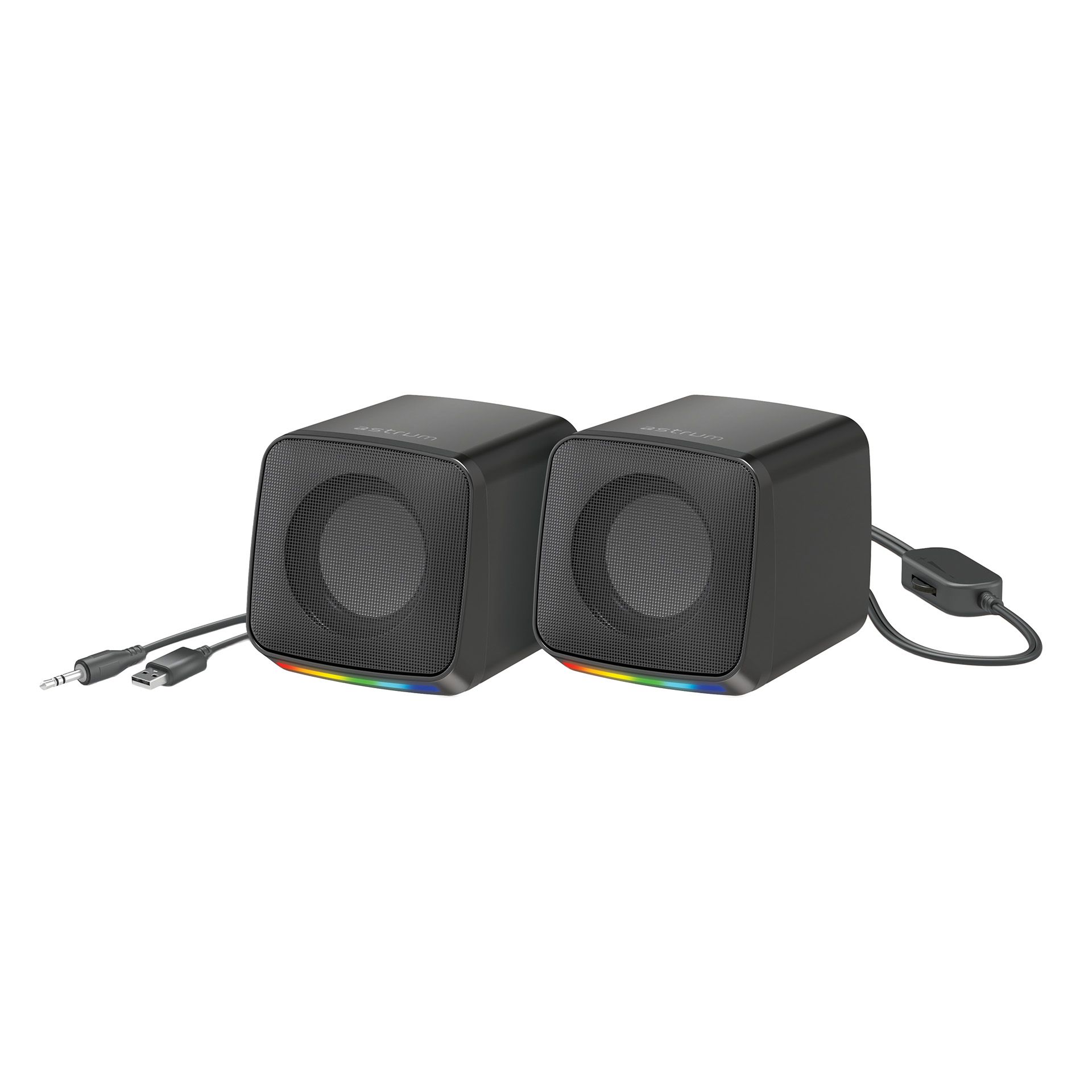 RGB LED Desktop Speakers, 2.0CH, 6W RMS, USB Powered- SPU05L